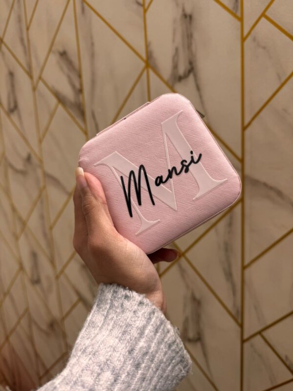 Personalized Mini Jewelry Case for Her – Custom Name Travel Organizer
